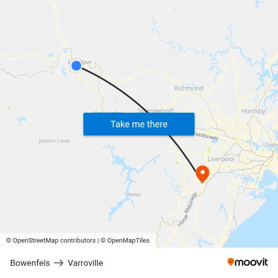 Bowenfels to Varroville map