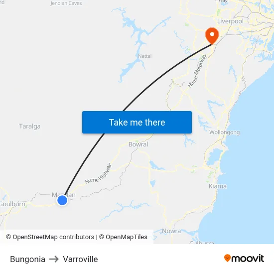 Bungonia to Varroville map