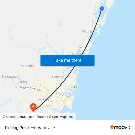 Fishing Point to Varroville map