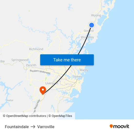 Fountaindale to Varroville map