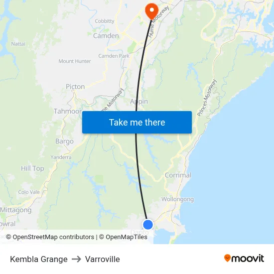 Kembla Grange to Varroville map