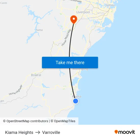 Kiama Heights to Varroville map