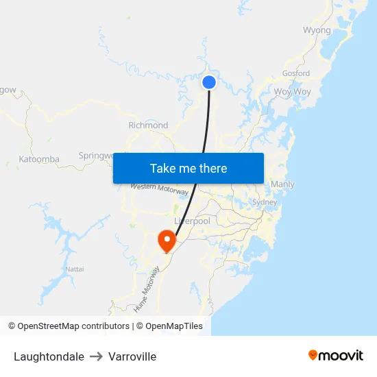 Laughtondale to Varroville map