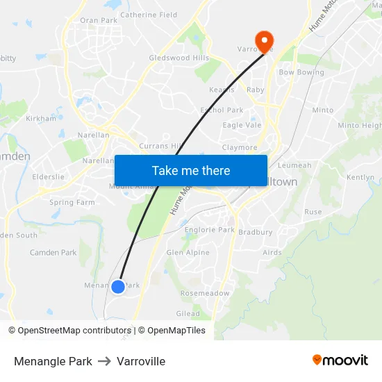 Menangle Park to Varroville map