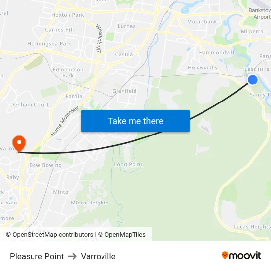 Pleasure Point to Varroville map