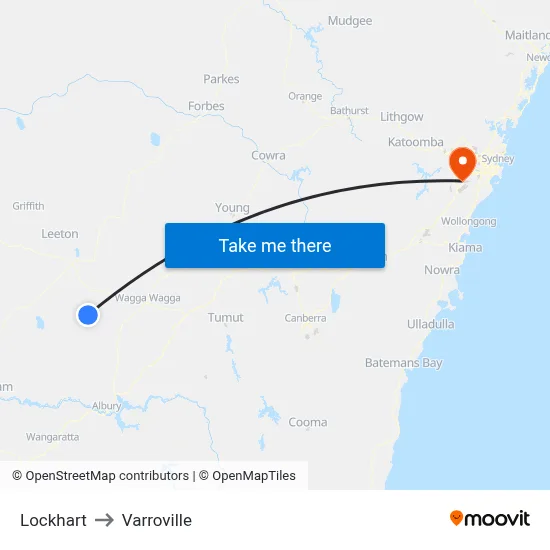 Lockhart to Varroville map