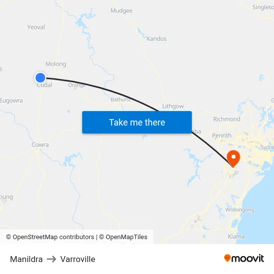 Manildra to Varroville map