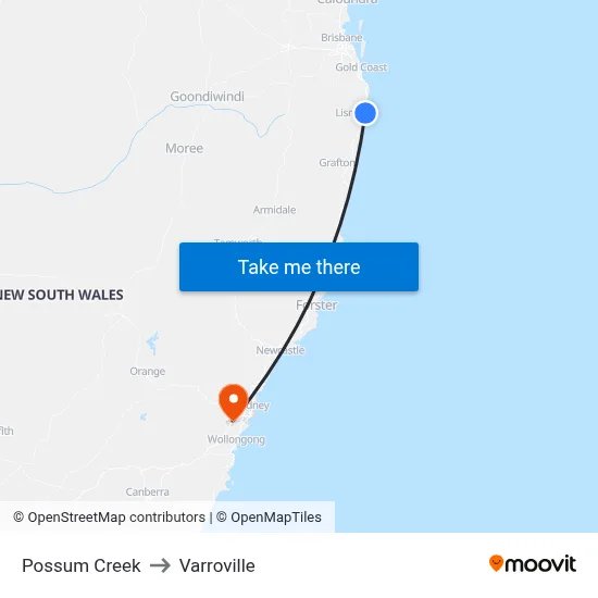 Possum Creek to Varroville map