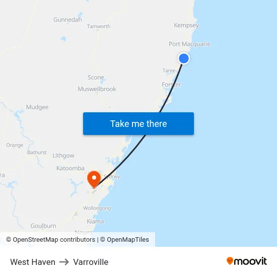 West Haven to Varroville map