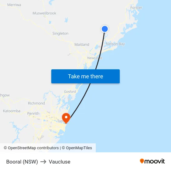 Booral (NSW) to Vaucluse map