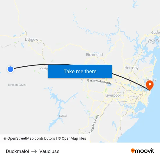 Duckmaloi to Vaucluse map