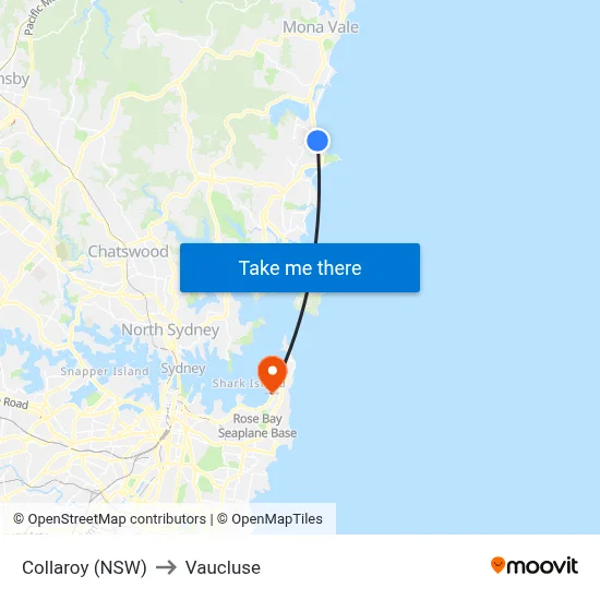 Collaroy (NSW) to Vaucluse map