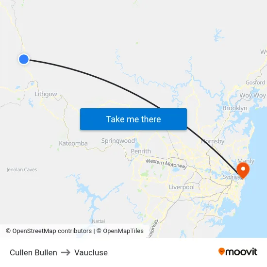 Cullen Bullen to Vaucluse map