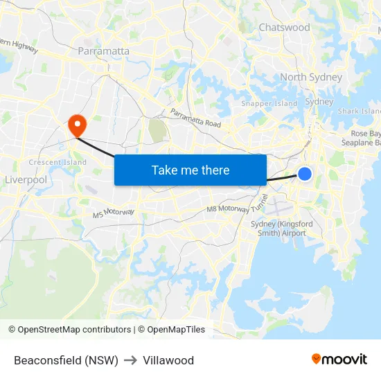 Beaconsfield (NSW) to Villawood map