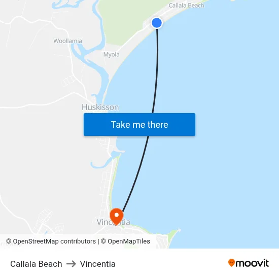 Callala Beach to Vincentia map