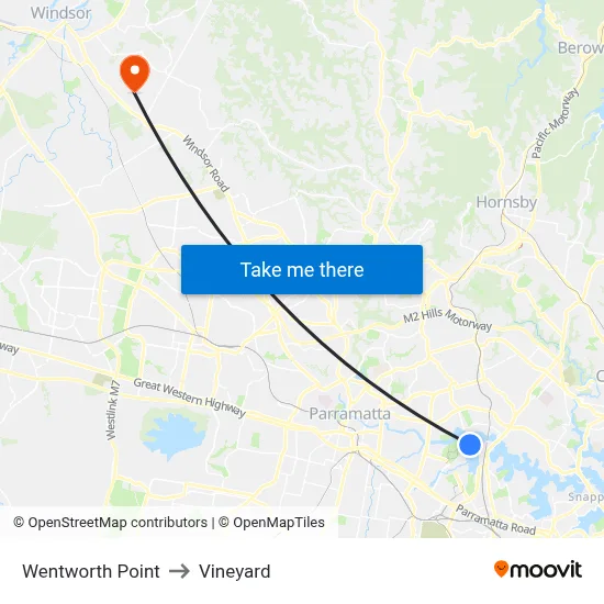 Wentworth Point to Vineyard map