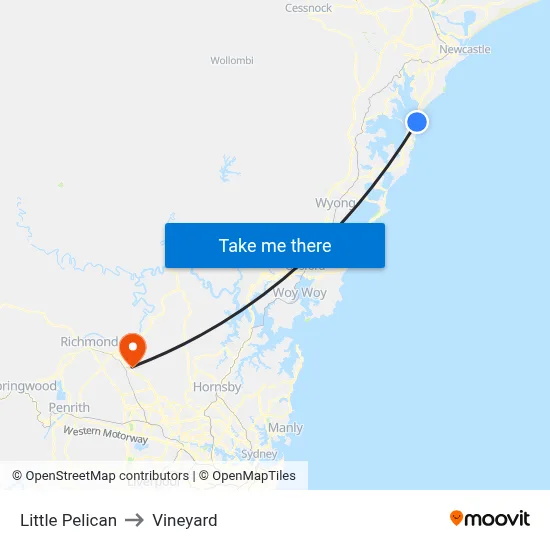 Little Pelican to Vineyard map
