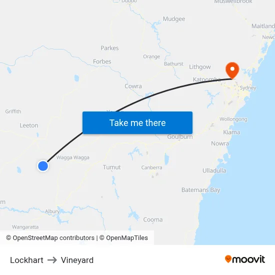 Lockhart to Vineyard map