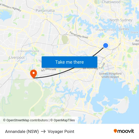Annandale (NSW) to Voyager Point map