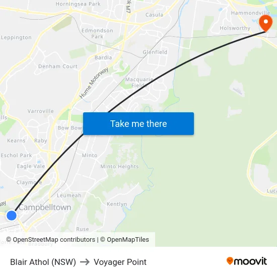 Blair Athol (NSW) to Voyager Point map