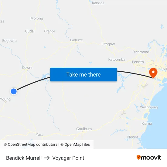 Bendick Murrell to Voyager Point map