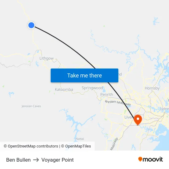 Ben Bullen to Voyager Point map