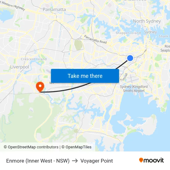 Enmore (Inner West - NSW) to Voyager Point map