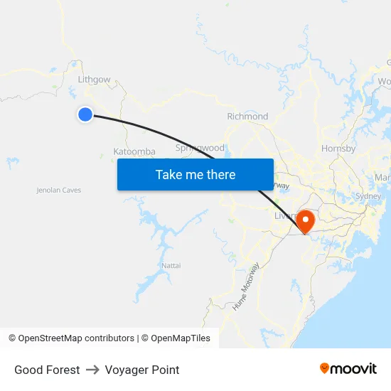 Good Forest to Voyager Point map
