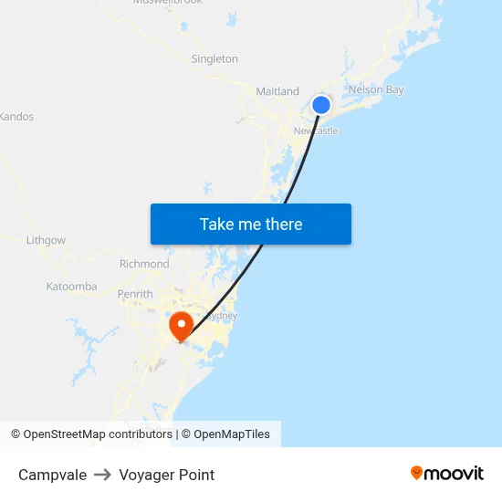 Campvale to Voyager Point map
