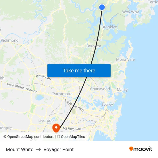 Mount White to Voyager Point map