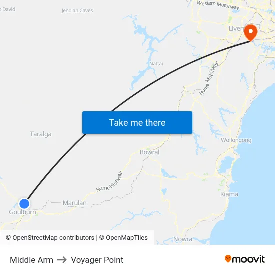 Middle Arm to Voyager Point map