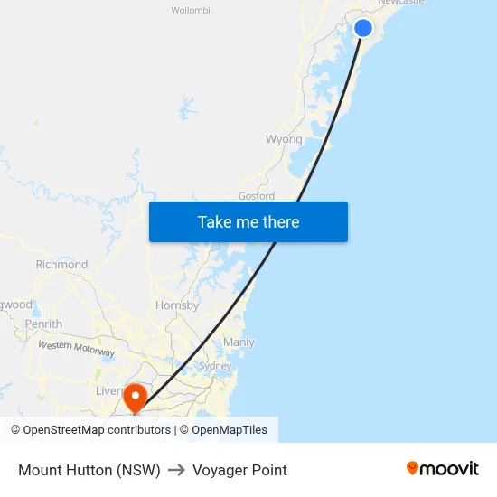 Mount Hutton (NSW) to Voyager Point map