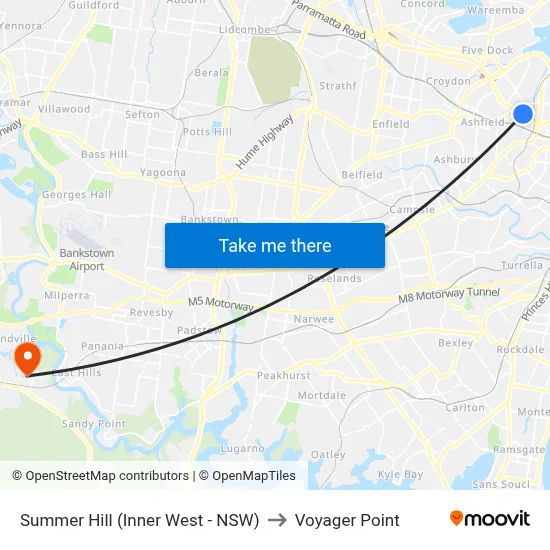 Summer Hill (Inner West - NSW) to Voyager Point map