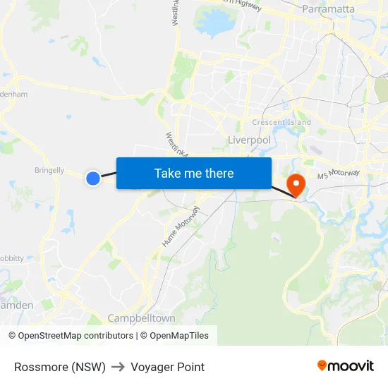 Rossmore (NSW) to Voyager Point map