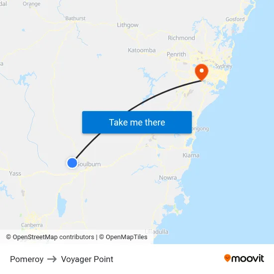 Pomeroy to Voyager Point map