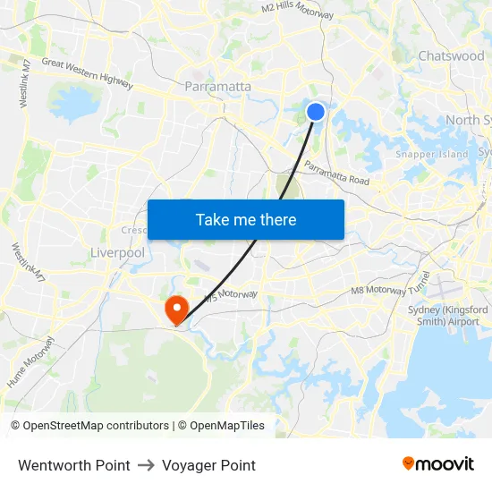 Wentworth Point to Voyager Point map