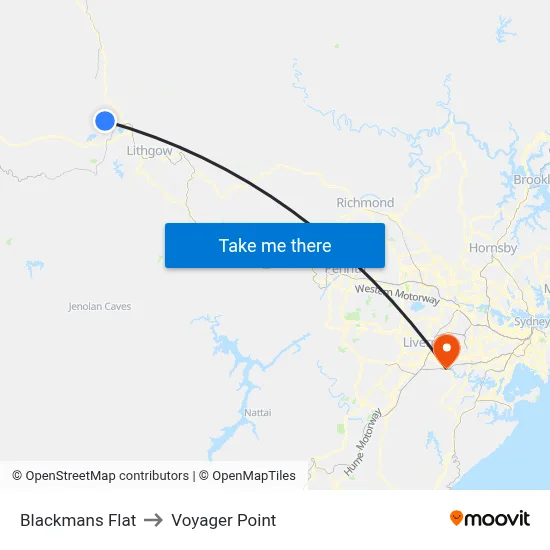 Blackmans Flat to Voyager Point map