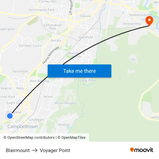 Blairmount to Voyager Point map