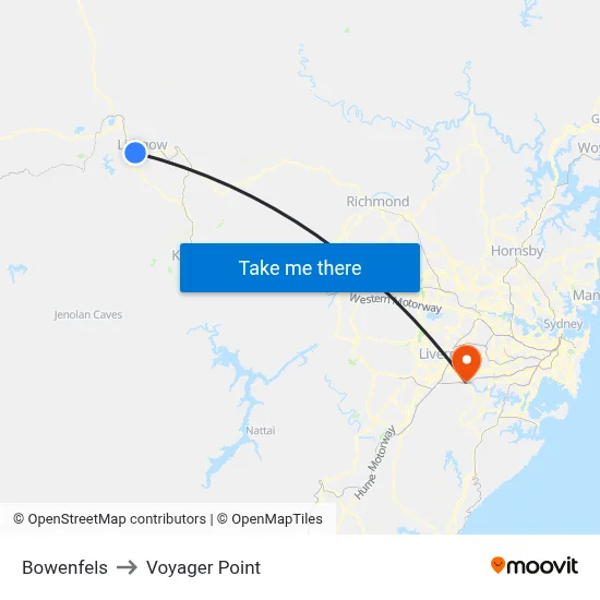 Bowenfels to Voyager Point map