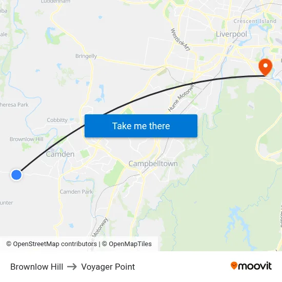 Brownlow Hill to Voyager Point map