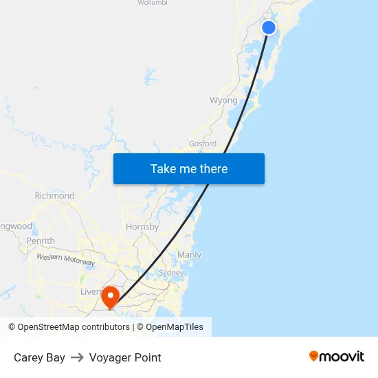 Carey Bay to Voyager Point map