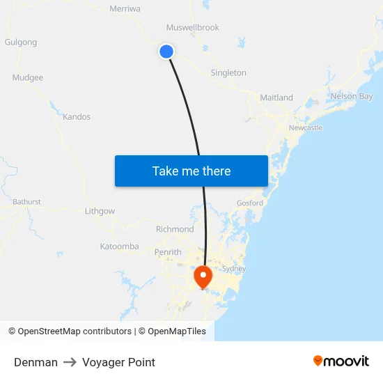 Denman to Voyager Point map