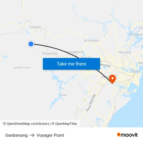 Ganbenang to Voyager Point map