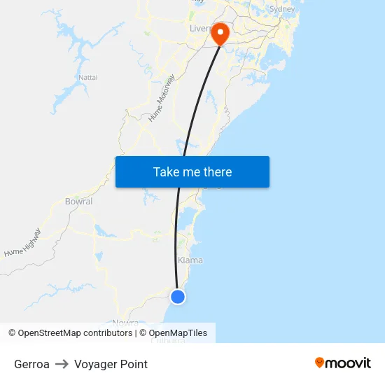 Gerroa to Voyager Point map