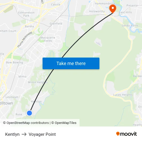 Kentlyn to Voyager Point map