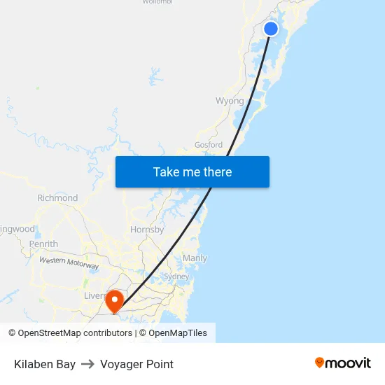 Kilaben Bay to Voyager Point map