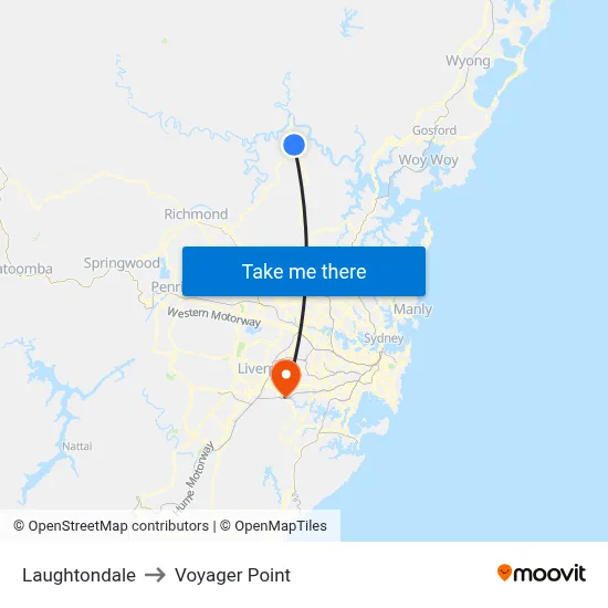 Laughtondale to Voyager Point map