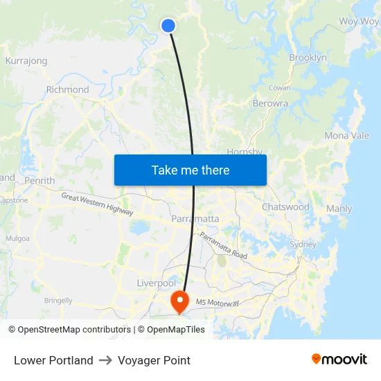 Lower Portland to Voyager Point map
