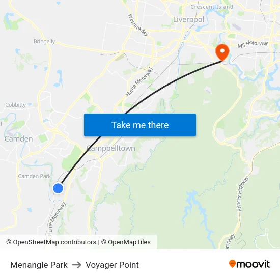 Menangle Park to Voyager Point map