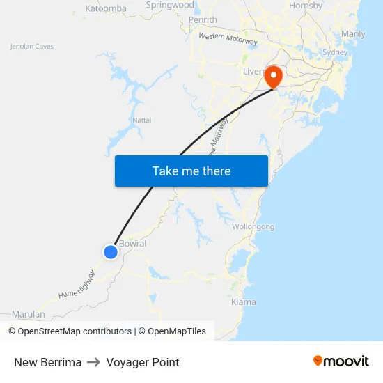 New Berrima to Voyager Point map